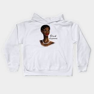 Black Elegance Melanin Woman Beautiful Retro Portrait Kids Hoodie